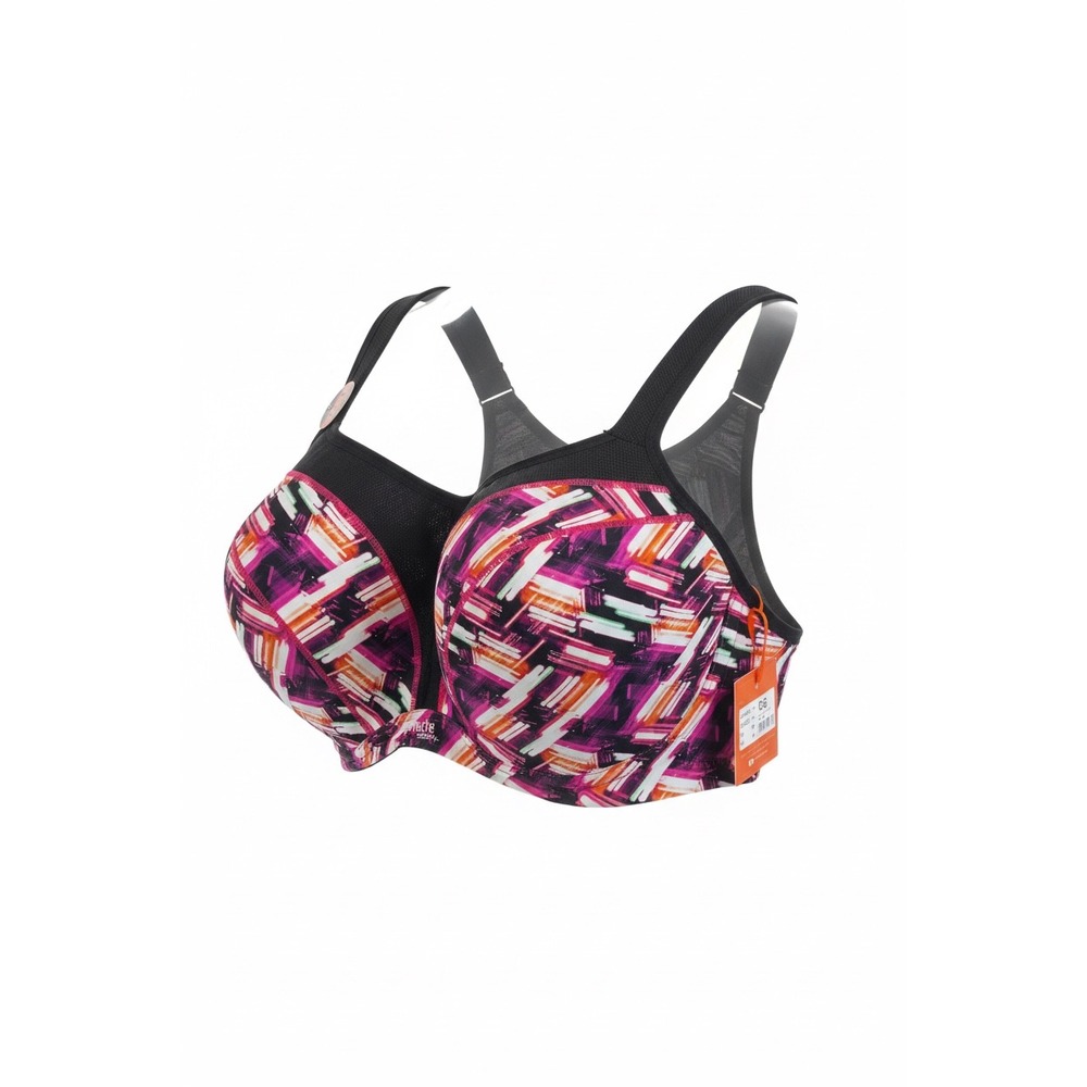 Panache Sport Wired Sports Bra 36GG Neon Light Print 5021A High‎ Impact NWT
